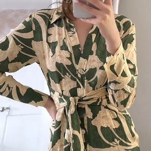 Mango Printed Button Down Dress